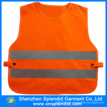 Custom Children Garment Orange Reflective Safety Kids Vest for Traffic